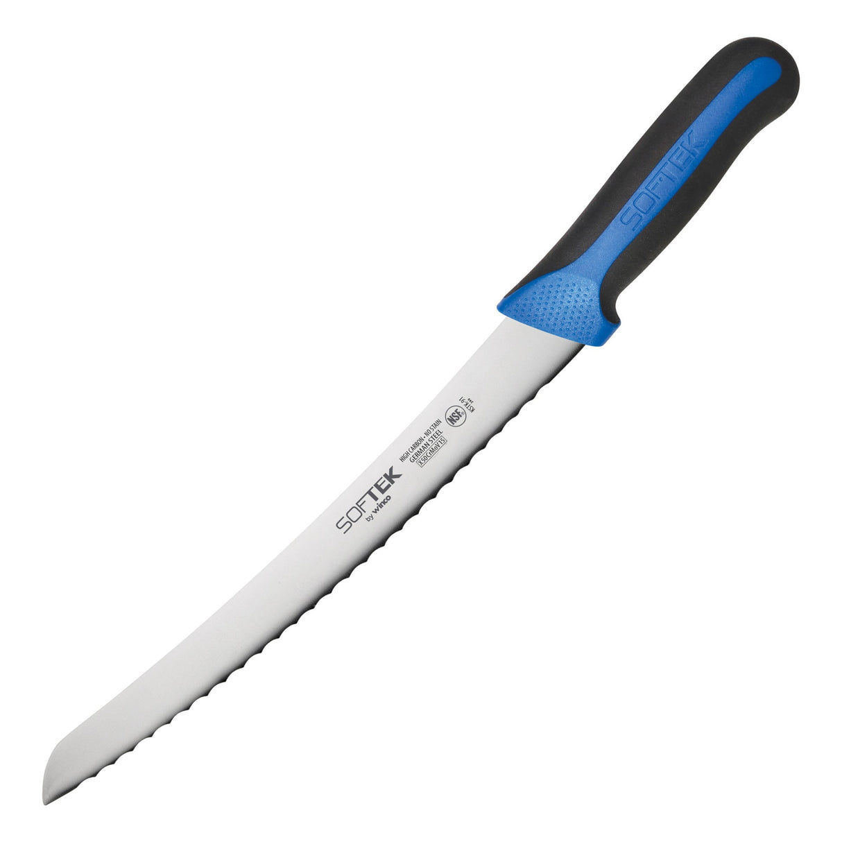Winco KSTK-91 - Sof-Tek 9-1/2" Bread Knife, Curved, Wavy Edge
