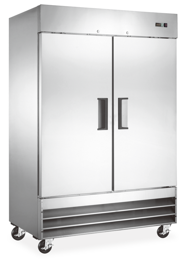 Omcan Aurora 54″ Reach-In Refrigerator, 2 Doors, Stainless Steel, 41 cu.ft. Capacity – 120V, 249W