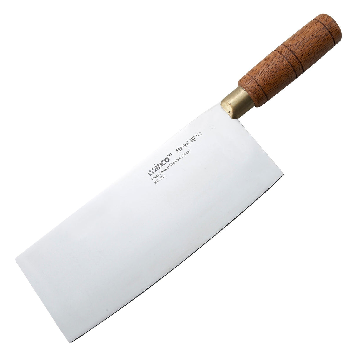 Winco KC-101 - Chinese Cleaver with Wooden Handle, 8" x 3-1/2" Blade