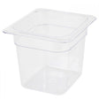 Thunder Group 1/6 Size Clear Polycarbonate Food Pan, 6" Deep