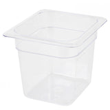 Thunder Group 1/6 Size Clear Polycarbonate Food Pan, 6" Deep