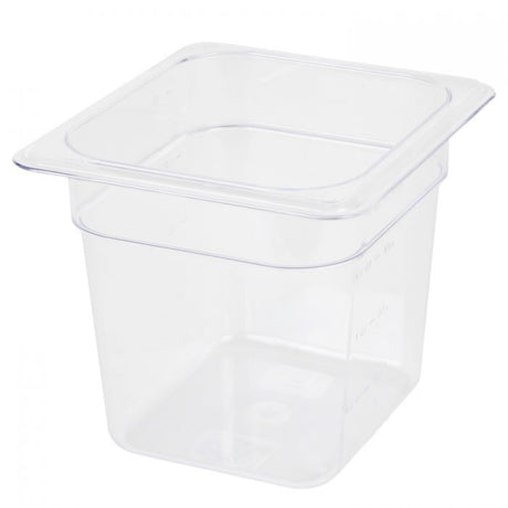 Thunder Group 1/6 Size Clear Polycarbonate Food Pan, 6" Deep