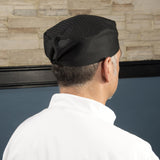 Winco CHPB-3BX - Ventilated Pillbox Hats - Black, Large