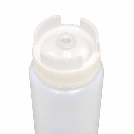 American Chef SB-16H - 16oz FIFO Squeeze Bottles, Wide Mouth, Clear, Plastic