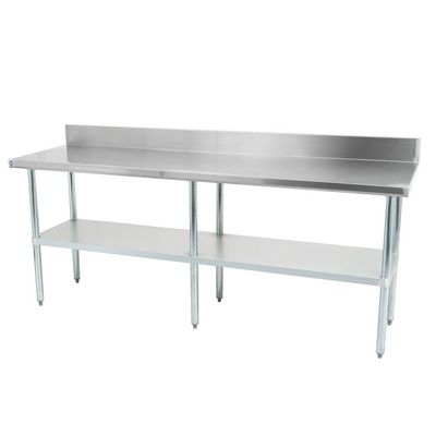 Thorinox DSST-2496BK - 24″ X 96″ Stainless Steel Worktable With Backsplash