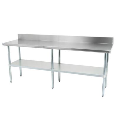 Thorinox DSST-2496BK  -  24″ x 96″ Stainless steel worktable with Backsplash