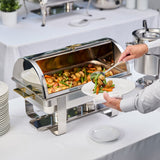 Winco C-5080 - Dallas 8 Quart Chafer, Roll-Top, Stainless Steel