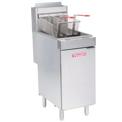 Vulcan LG400 50 Lb Floor Tube Fired Natural Gas Fryer - VRS Restaurant Equipment & Supply Store