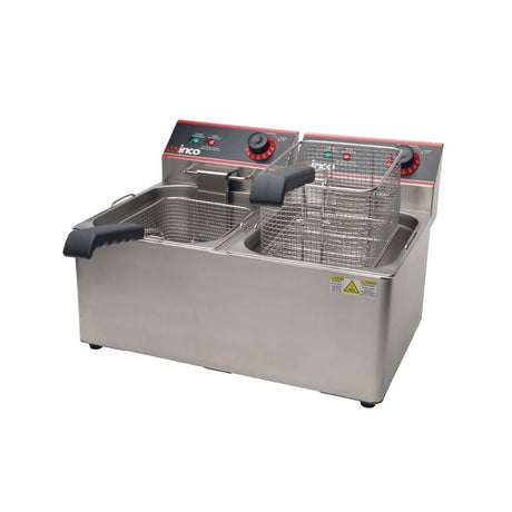 Winco Eft-32 Electric Twin Well Counter Top Deep Fryer - 32 Lbs - VRS Restaurant Equipment & Supply Store