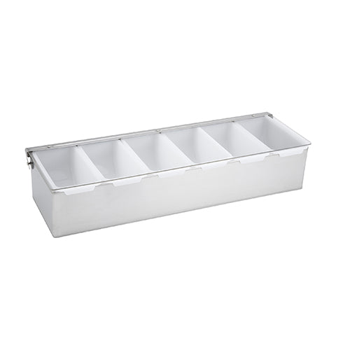 Winco CDP-6 Stainless Steel Condiment Holder - 6 Compartments