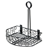 Winco WBKH-6SB - 6-1/4" Flat-Back Wire Condiment Caddy with 8-1/4" Handle