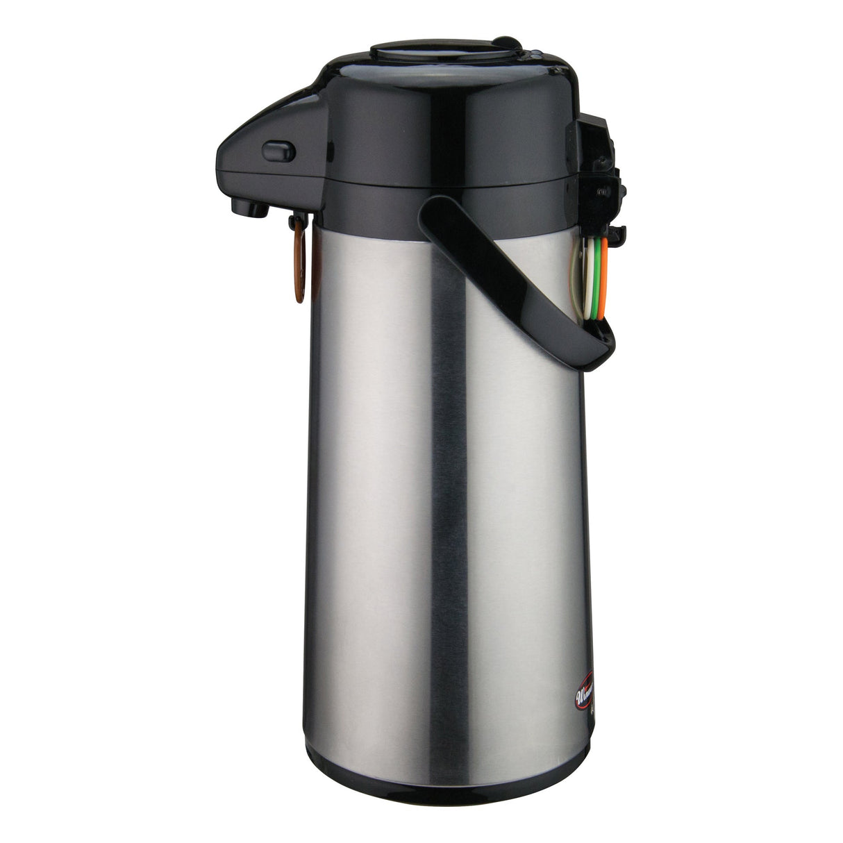 Winco AP-522 - Glass Lined Airpot with Push Button Top, Stainless Steel Body - 2.2 Liter