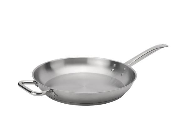 Browne 5734054 Stainless Steel Fry Pan with Helper Handle