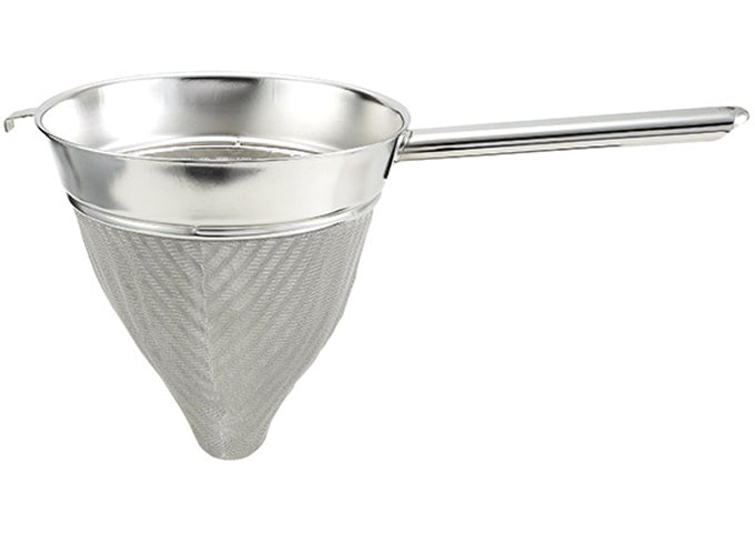 Winco CCB-10 10" Hollow Handle Stainless Steel Bouillon Strainer With Extra Fine Mesh