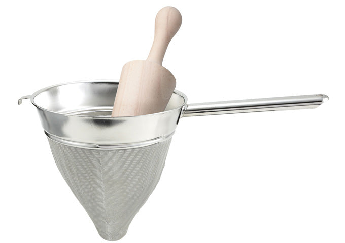Winco CCB-10 10" Hollow Handle Stainless Steel Bouillon Strainer With Extra Fine Mesh
