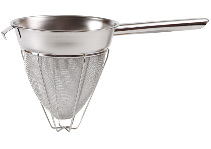 Winco Hollow Handle Stainless Steel Bouillon Strainer with Extra Fine Mesh, Reinforced