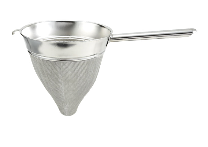 Winco Hollow Handle Stainless Steel Bouillon Strainer with Extra Fine Mesh