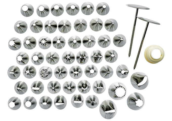 Winco CDT-52 Cake Decorating Set, 52 Tips, Stainless Steel