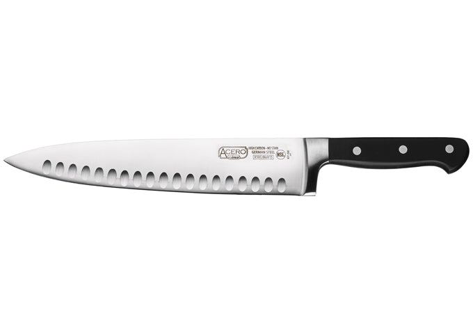 Winco KFP-103 Acero 10″ Chef’s Knife, Hollow Ground