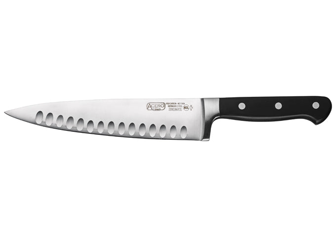 Winco KFP-84 Acero 8″ Chef’s Knife, Hollow Ground