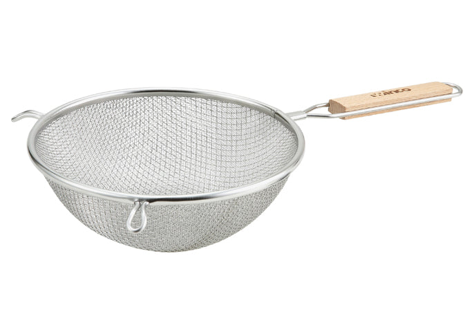 Winco Fine Mesh Strainer, Stainless Steel, Double