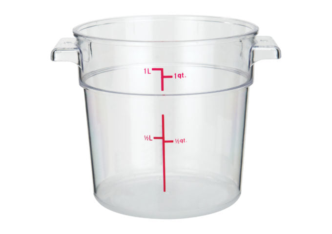 Winco Round Storage Container, Clear Polycarbonate