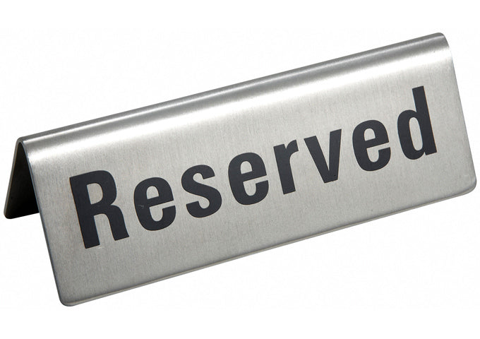 Winco RVS-4 Reserved Sign, Stainless Steel