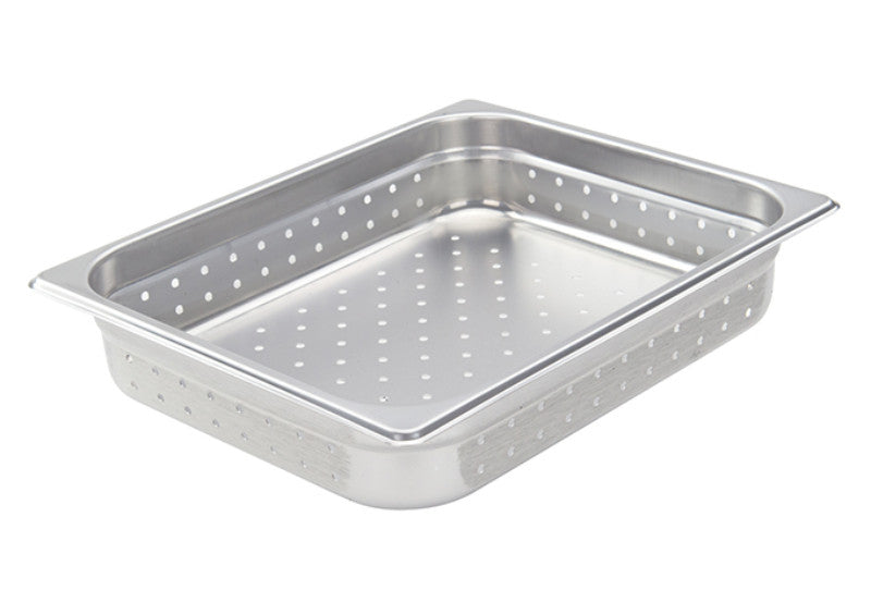Winco Half (1/2) Size Perforated Steam Pan, 22 Gauge Stainless Steel