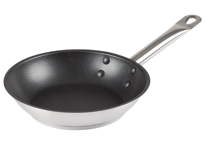Winco Stainless Steel Fry Pan, Non-Stick