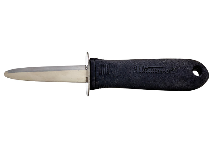 Winco VP-314 2-3/4″ Blade Oyster/Clam Knife, Soft Grip Handle