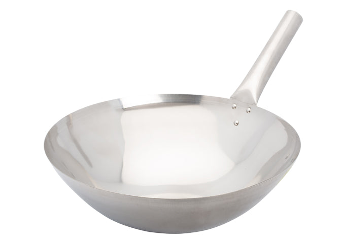 Winco Stainless Steel Chinese Wok, Nailed