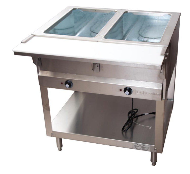 BK Resources Open Well Electric Steam Table 2 Well - 120V 1000W