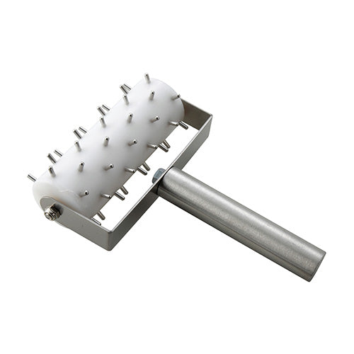 Winco RD-5 Stainless Steel Dough Roller Docker with Handle - 5in Head